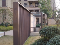 苏州户外格栅景墙制作安装效果